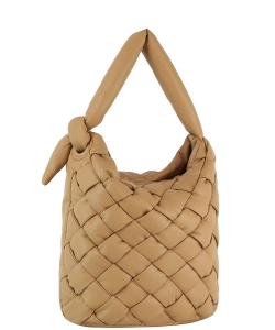 Quilted Puffy Shoulder Bag JYE-0475 TAUPE